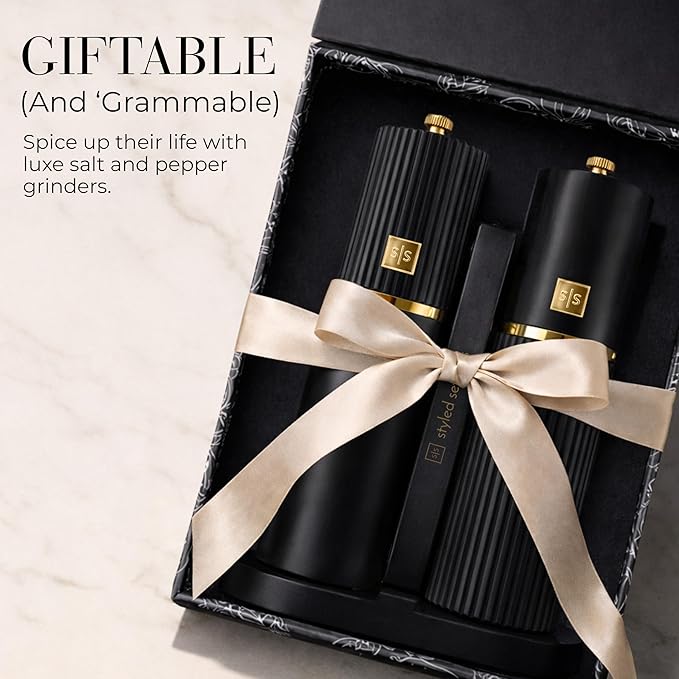 Wooden Salt and Pepper Grinder Set – Refillable Manual Salt and Pepper Mills - Image 6