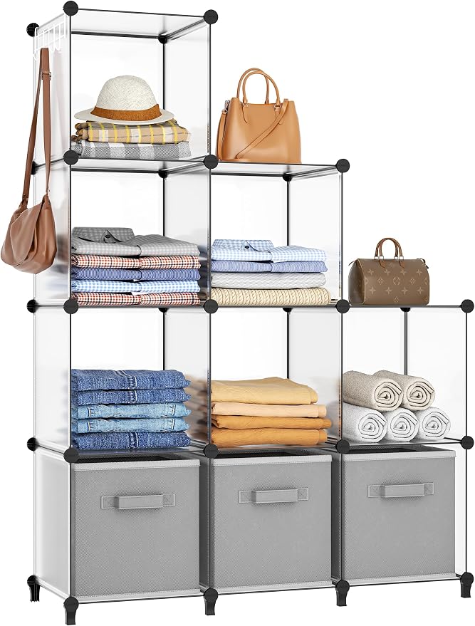 HOMIDEC Closet Organizers and Storage, 9 Cube Storage Organizer, Portable by DecorateYourHome