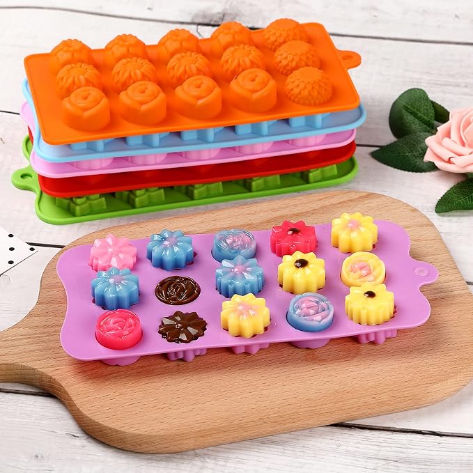 FIRETREESILVERFLOWER Flower Shape Chocolate Candy Molds Set, The stars - Image 5