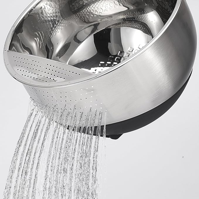 Rice Washer Strainer Bowl Quinoa Washing Bowl Stainless Steel Colander - Image 2