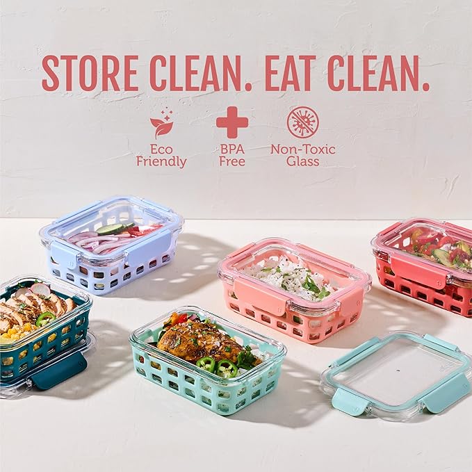 Ello Duraglass 3.4 Cup Meal Prep Sets 10Pc, 5 Pack Set- Glass Food Storage - Image 2
