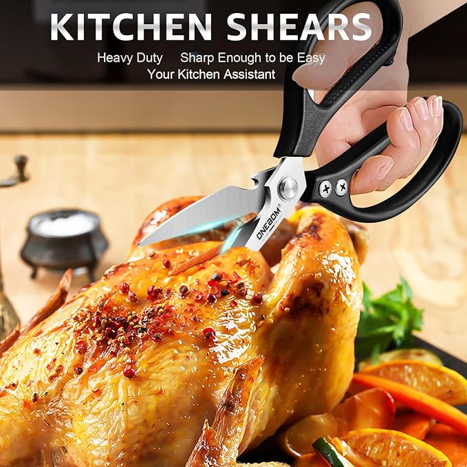 ONEBOM Kitchen Scissors 2 Pack, Heavy Duty All Purpose Shears - Image 3