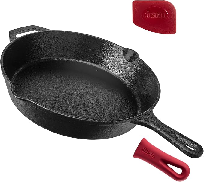 Cuisinel 12‑Inch Cast Iron Skillet – Pre‑Seasoned Frying Pan by Cuisinel