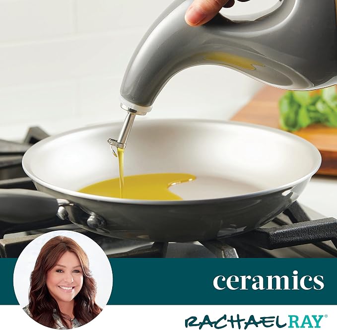 Rachael Ray 48465 Ceramic EVOO Oil and Vinegar Dispensing Bottle - Image 5