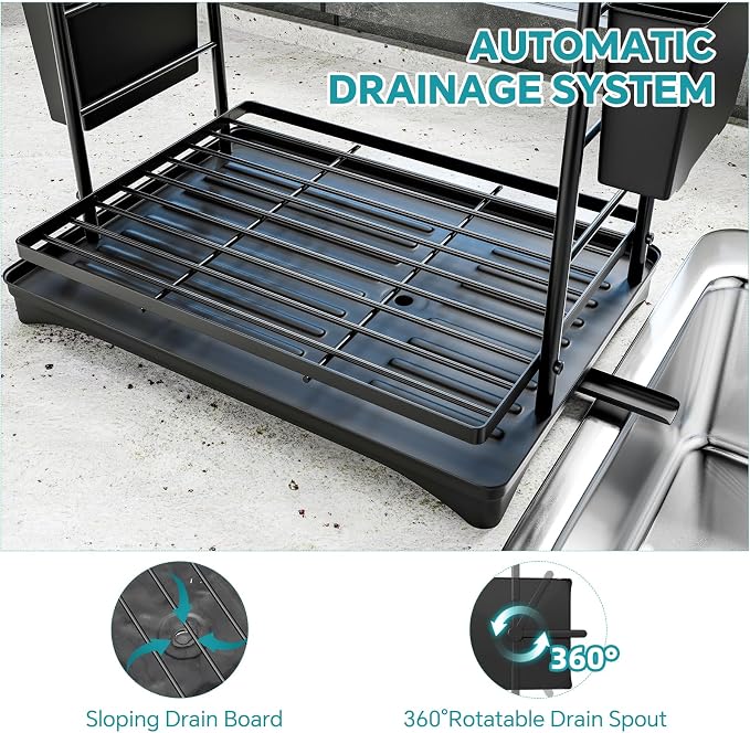 Simple Trending Dish Drying Rack, 2-Tier Dish Rack - Image 7