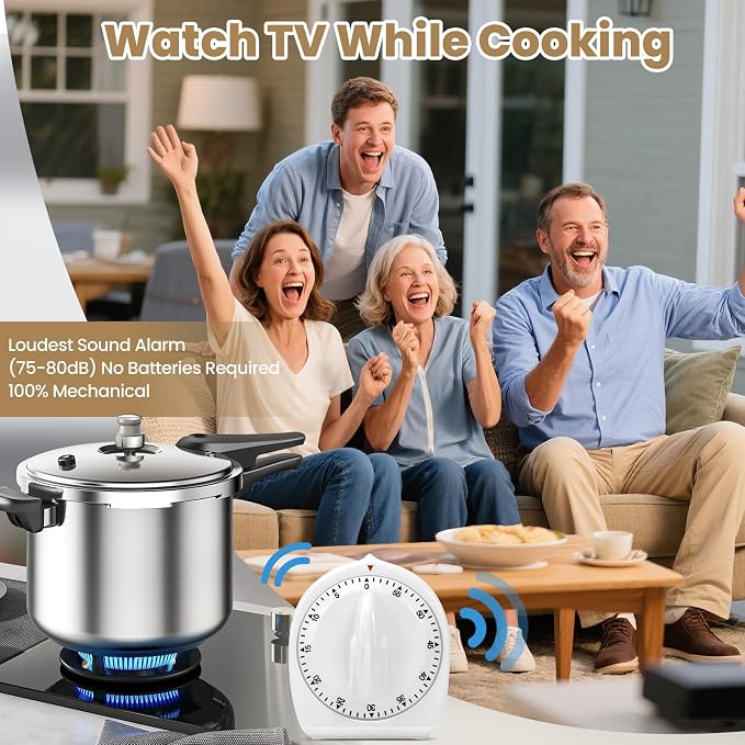 Kitchen Timers for Cooking, 60 Minute Wind Up - Image 8