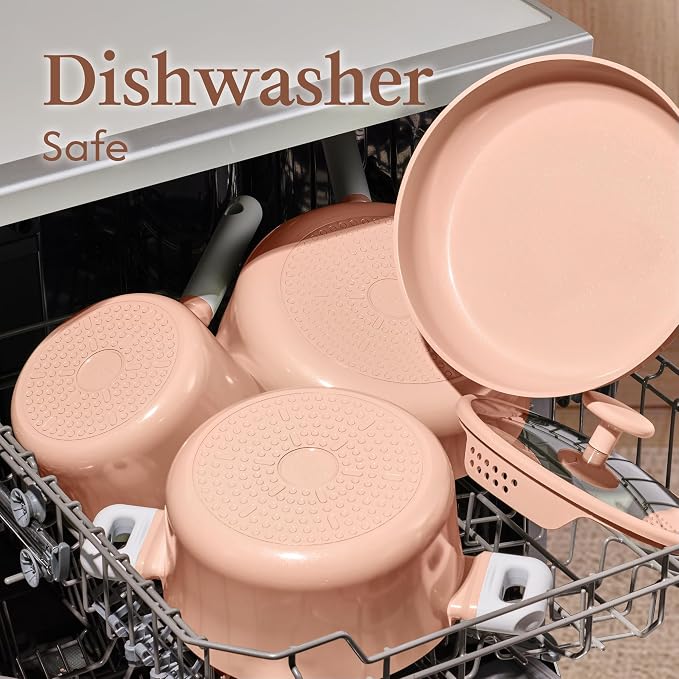 CAROTE Ceramic Cookware Set Nonstick, Non-Toxic & PFAS-Free, Dishwasher - Image 5
