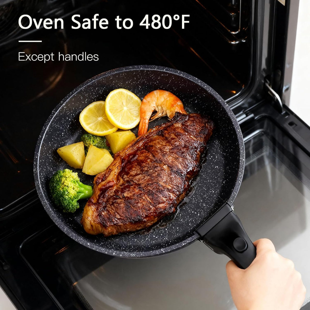 GiPP Ceramic Pots and Pans Nonstick Cookware Sets with Detachable