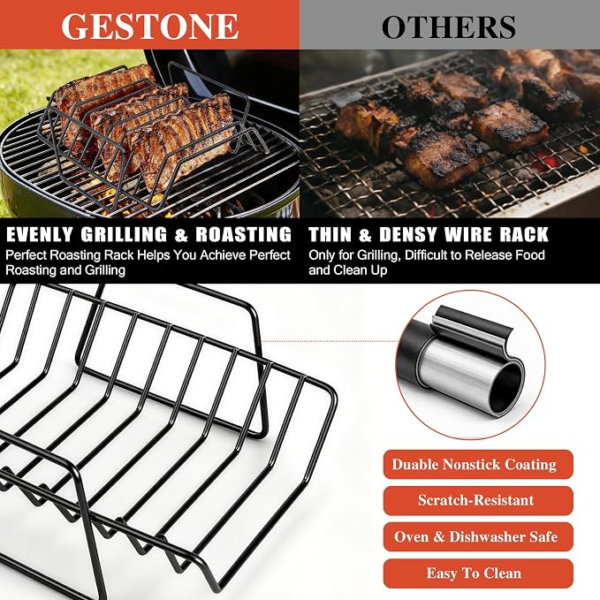 Roasting Rack for Turkey, Non-Stick Safe Coating Heavy-duty Turkey Rack for - Image 4