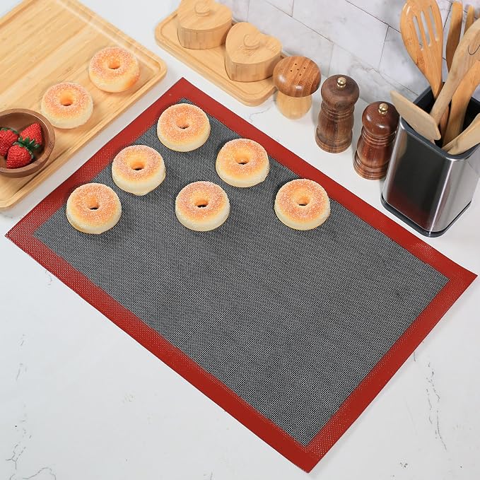 Perforated Silicone Baking Mat for Two-Thirds Size Pan, Non-Stick Eclair Baking - Image 6
