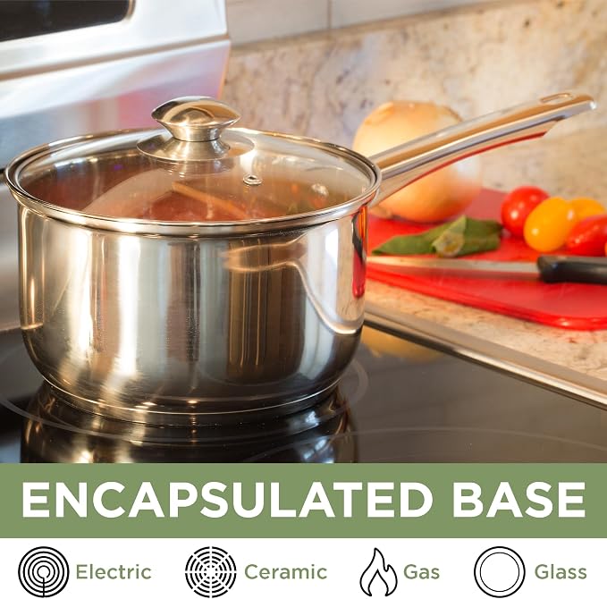 Ecolution Stainless Steel Sauce Pan, Encapsulated Induction Ready Cooking Pot - Image 4