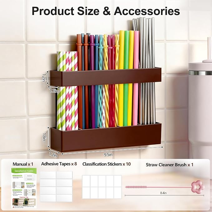 9.5” Large Acrylic Straw Holder - Image 8