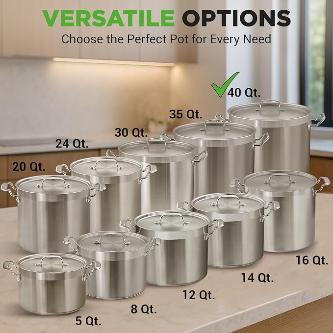 Nutrichef Stainless Steel Cookware Stockpot, 40 Quart Heavy Duty Induction Soup - Image 3