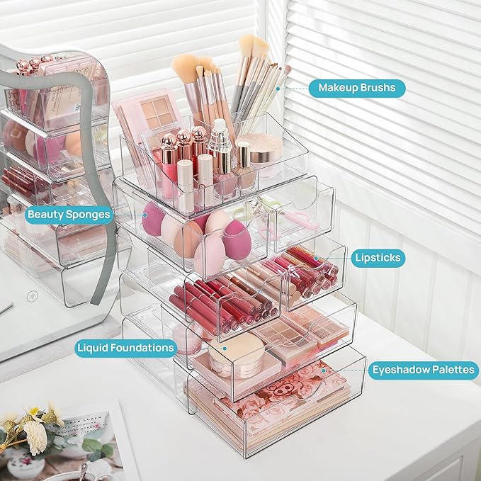 Vtopmart 5 Tier Clear Makeup Organizer - Image 4