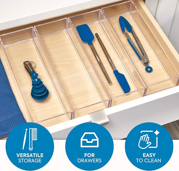 iDesign Clarity Plastic Drawer Organizer, Storage Container - Image 2