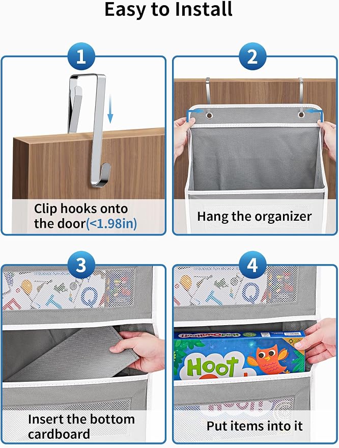 JARLINK Over The Door Organizer Storage, 5 Shelf Hanging Door Organizer - Image 7