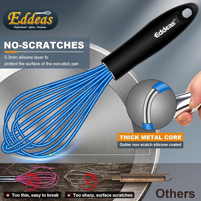 Eddeas Silicone Whisk, Non Scratch Whisk - Image 2