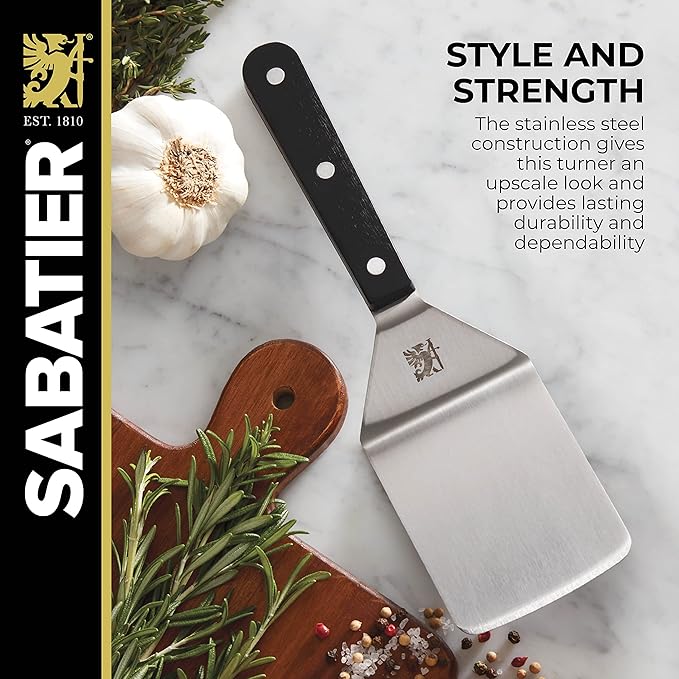 Sabatier Triple Rivet Stainless Steel Wide Turner - Image 6