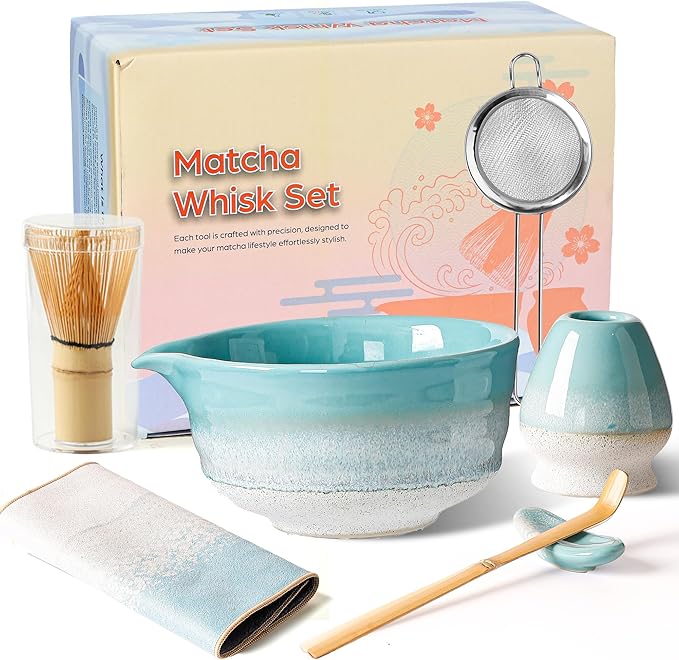 Matcha Whisk Set, Ceramic Matcha Kit Desert Style, Matcha Whisk and Bowl by GBBGhome