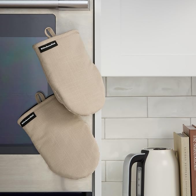 KITCHENAID Gourmet Series Gridlines Mini Oven Mitts 2-Pack Set, Heat Resistant - Image 5