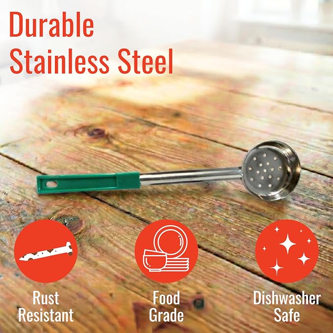 4 Ounce Slotted Stainless Steel Portion Control Ladle Spoon - Image 4