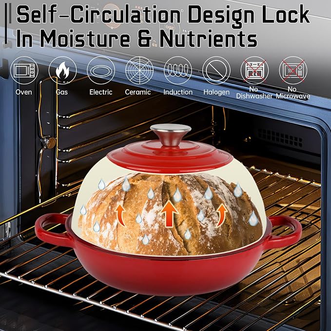 Enameled Cast Iron Bread Oven, Dutch Oven Pot - Image 4