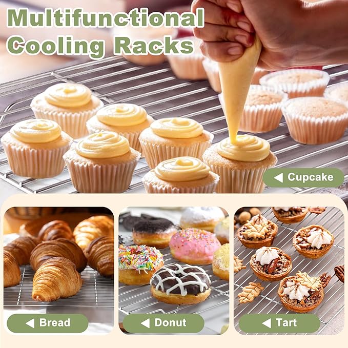 TeamFar Baking Sheet with Rack Set, 16/12.5/9 Inch Stainless Steel Cookie - Image 7