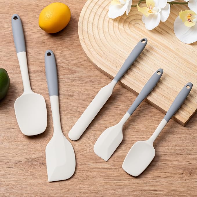 Silicone Spatula Set, 5 Piece Food Grade Rubber Spatulas - Image 6