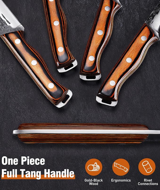 Naitesen 7PCS Hand Forged Butcher Knife and Kitchen Knife 2 in 1 Set - Image 6