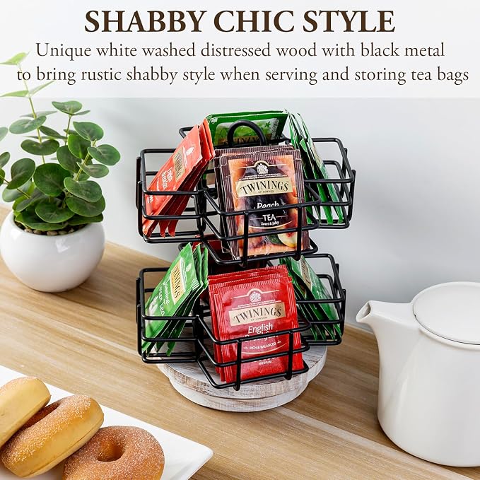 MyGift 8 Compartment Tea Bag Organizer Carousel, Coffee Station Storage Caddy - Image 3