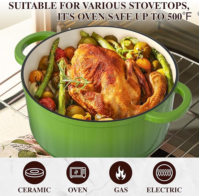 Umite Chef 5QT Enameled Cast Iron Dutch Oven Pot - Image 8