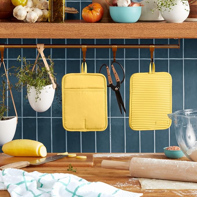 KITCHENAID Ribbed Soft Silicone Pot Holder 2-Pack Set, 2025 Color of the Year - Image 2