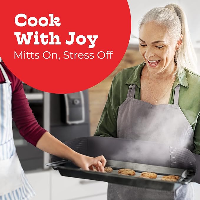 Grey Double Oven Mitt Kitchen Protection - Image 7