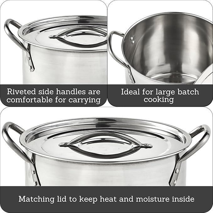 IMUSA 12 Quart Stainless Steel Stock Pot - Image 2