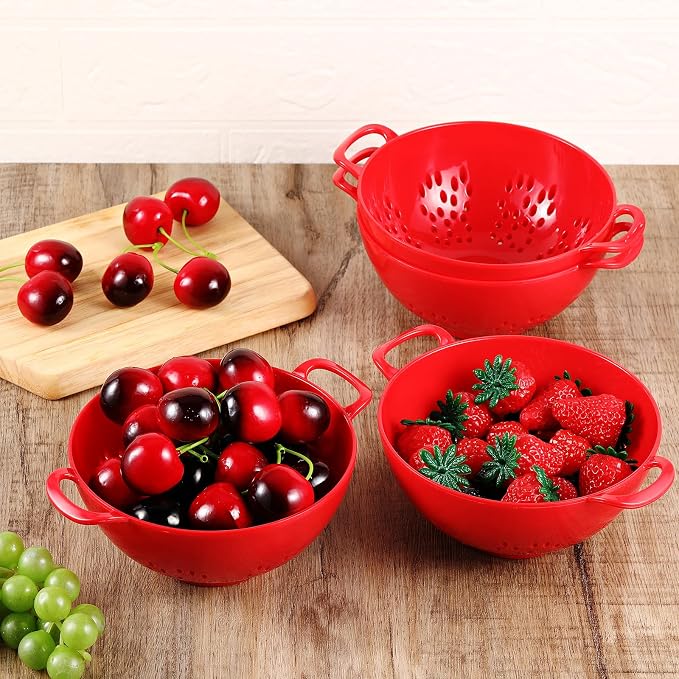 Baderke 4 Pack Mini Colander for Kitchen Plastic Berry Strainer - Image 6