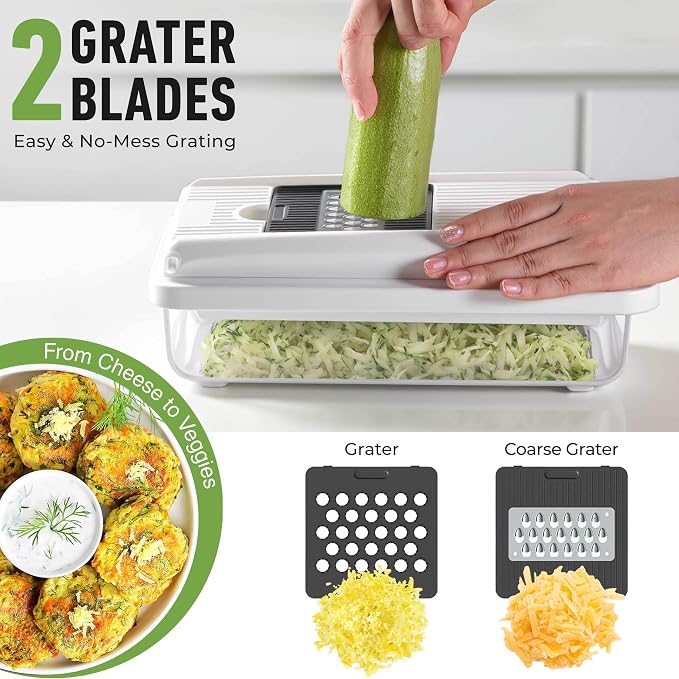 Mueller Vegetable Chopper Mandoline Slicer, Food Veggie Chopper, Cheese Grater - Image 5