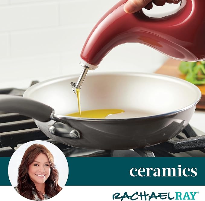 Rachael Ray Ceramic EVOO Oil and Vinegar Dispensing Bottle - Image 6