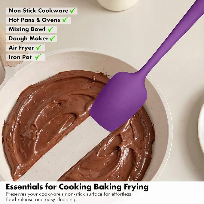 Silicone Spoonula Set: 600ºF Heat Resistant Food Grade Cooking Baking Utensils - Image 7