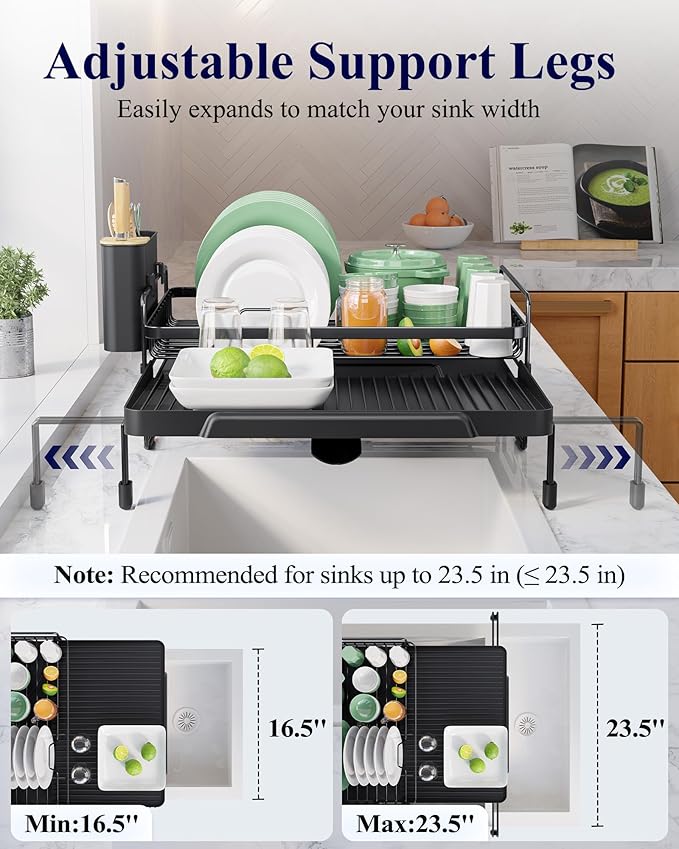 Kitsure Extendable Dish Drying Rack - Image 3