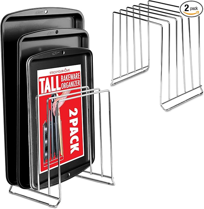 Stock Your Home Chrome Extra Tall Steel Baking Pan Organizer Rack by StockYourHome
