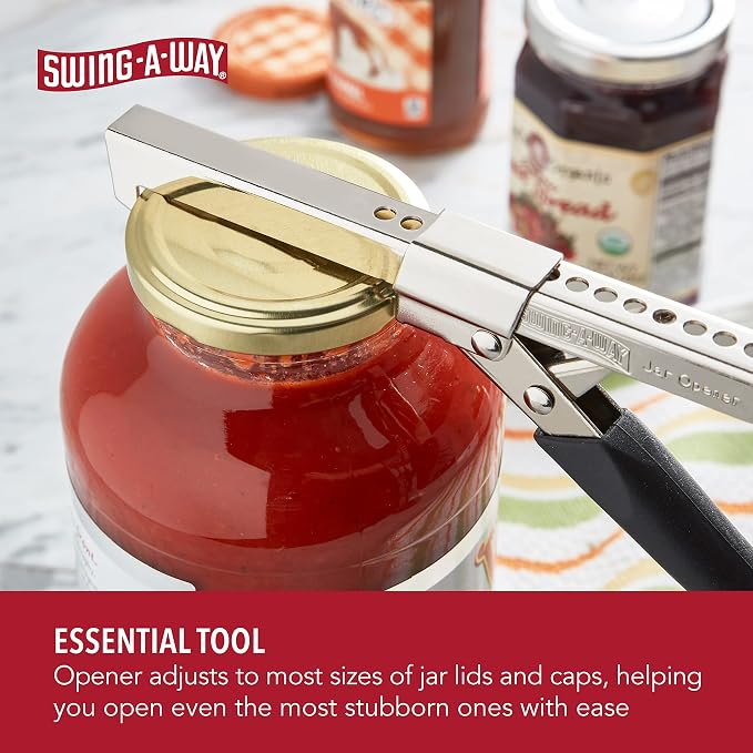 Swing-A-Way Comfort Grip Jar Opener, Adjustable Multifunctional Stainless Steel - Image 3
