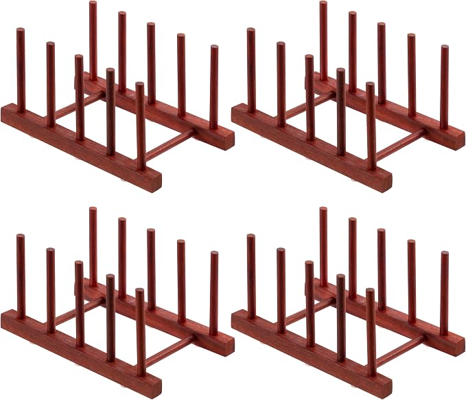 HBlife 4pcs Rosewood Wooden Dish Drying Rack by HBlife