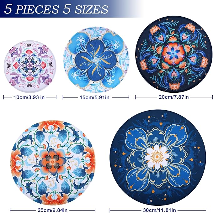 5 Pieces Bowl Covers Reusable, 5 Size Elastic Cloth Bowl Covers - Image 2