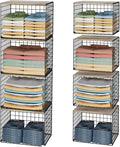 4PCS Wider Closet Organizers and Storage, Stackable Closet Shelf Organizer by Cidaziya