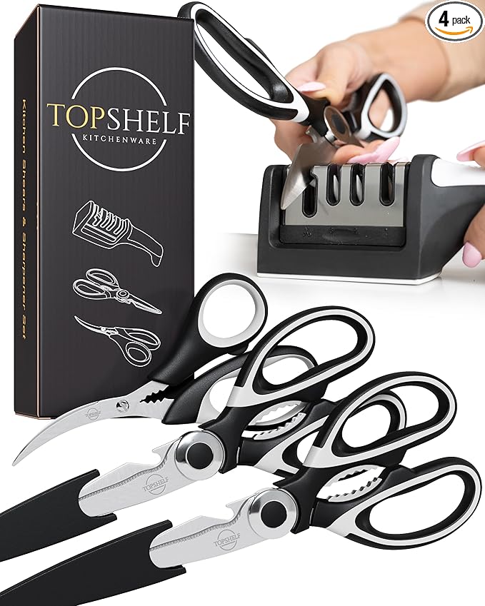 Heavy Duty Kitchen Shears With Sharpener by Unknown