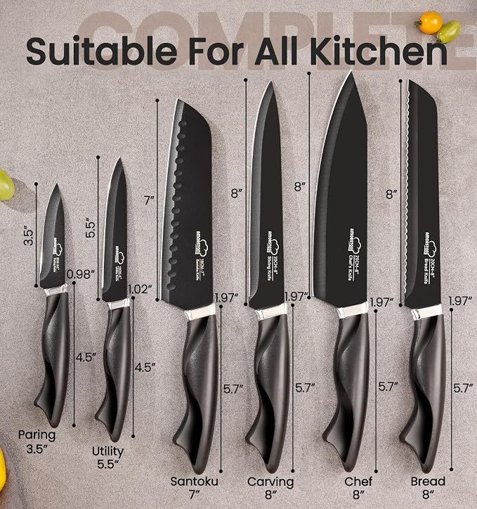 Knife Set, 15 Pieces Kitchen Knife Set - Image 2