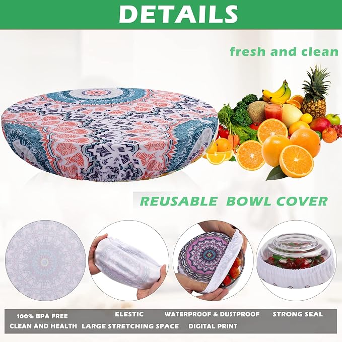 10Pcs Reusable Bowl Covers in 5 Sizes - Image 3