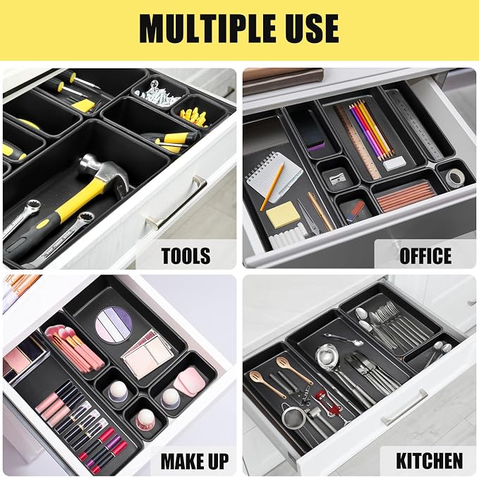 60PCS Tool Box Organizer Tray Divider, More Large Sizes-5 Sizes Desk Drawer - Image 4