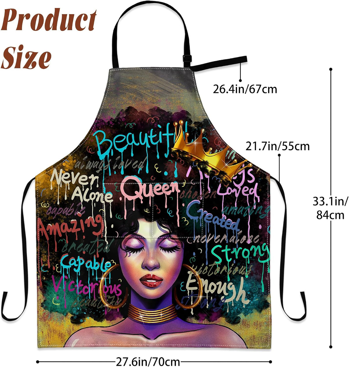 Aprons For Women With Pockets African Art Apron Black Girl Kitchen