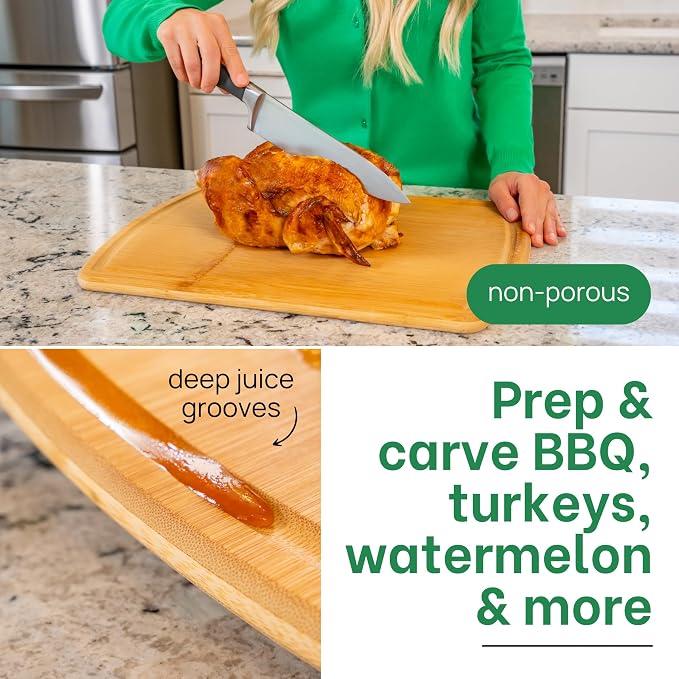 FSC-Certified Extra Large Bamboo Cutting Board Featuring 18 Inch Glue-Free - Image 5